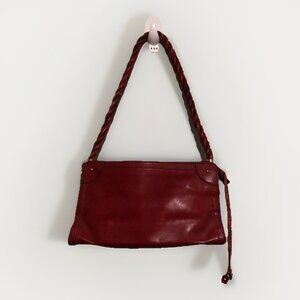 Relic By Fossil Red Faux Leather Shoulder Bag Handbag Purse Braided Handle